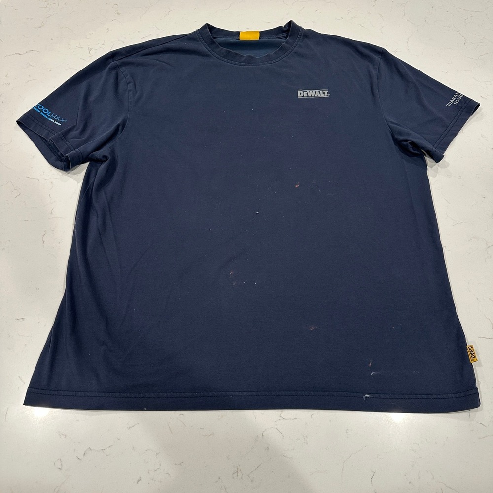DeWalt Mens Coolmax Work Shirt Navy Blue Graphic Tee DXWW60011 Size L